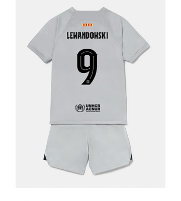 Barcelona Robert Lewandowski #9 Tredjedraktsett Barn 2022-23 Kortermet (+ Korte bukser)
